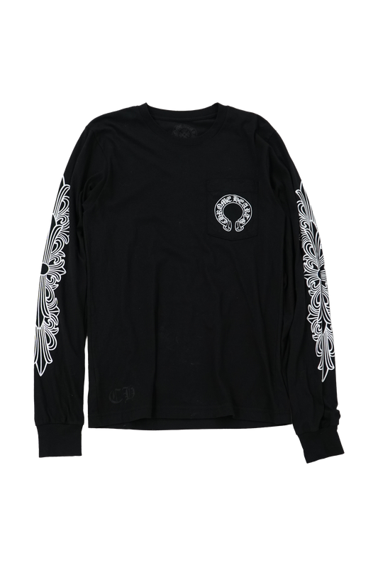 Chrome Hearts Horseshoe Floral Sleeve Crewneck - Xia Office