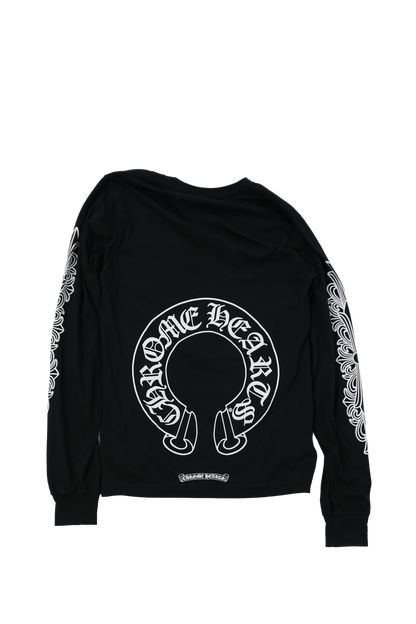 Chrome Hearts Horseshoe Floral Sleeve Crewneck