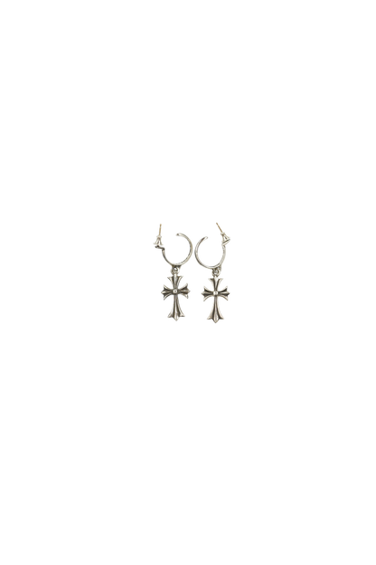 Cross Dangle Hoop Earrings - Xia Office
