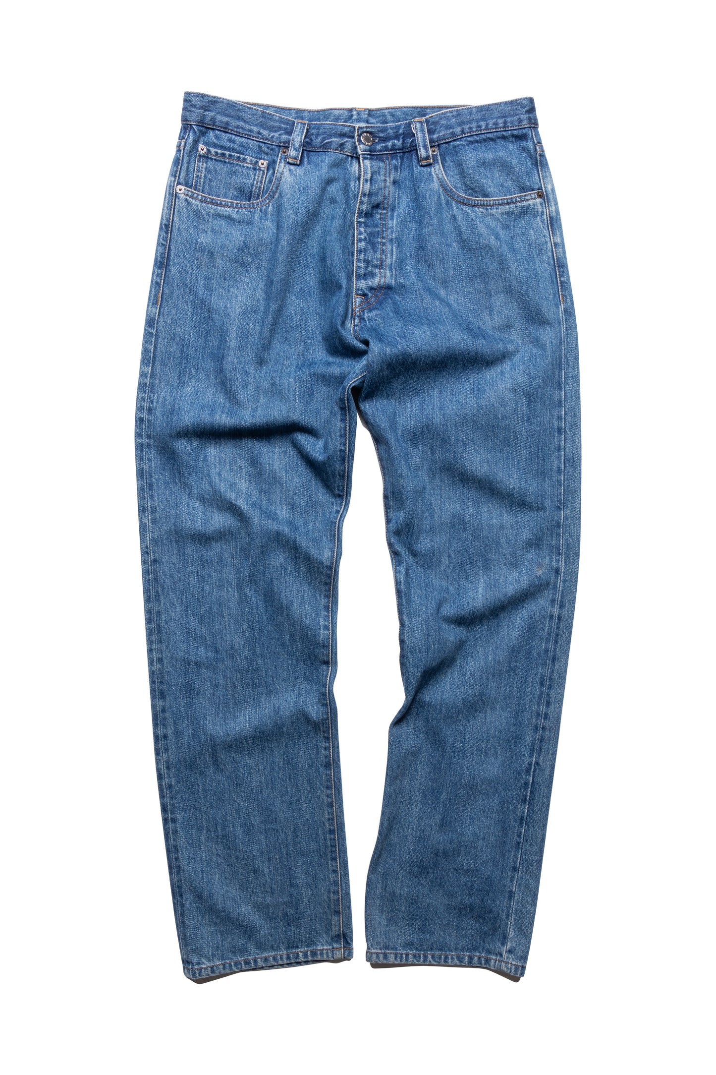 Prada Logo Straight Leg Blue Denim Jeans - Xia Office