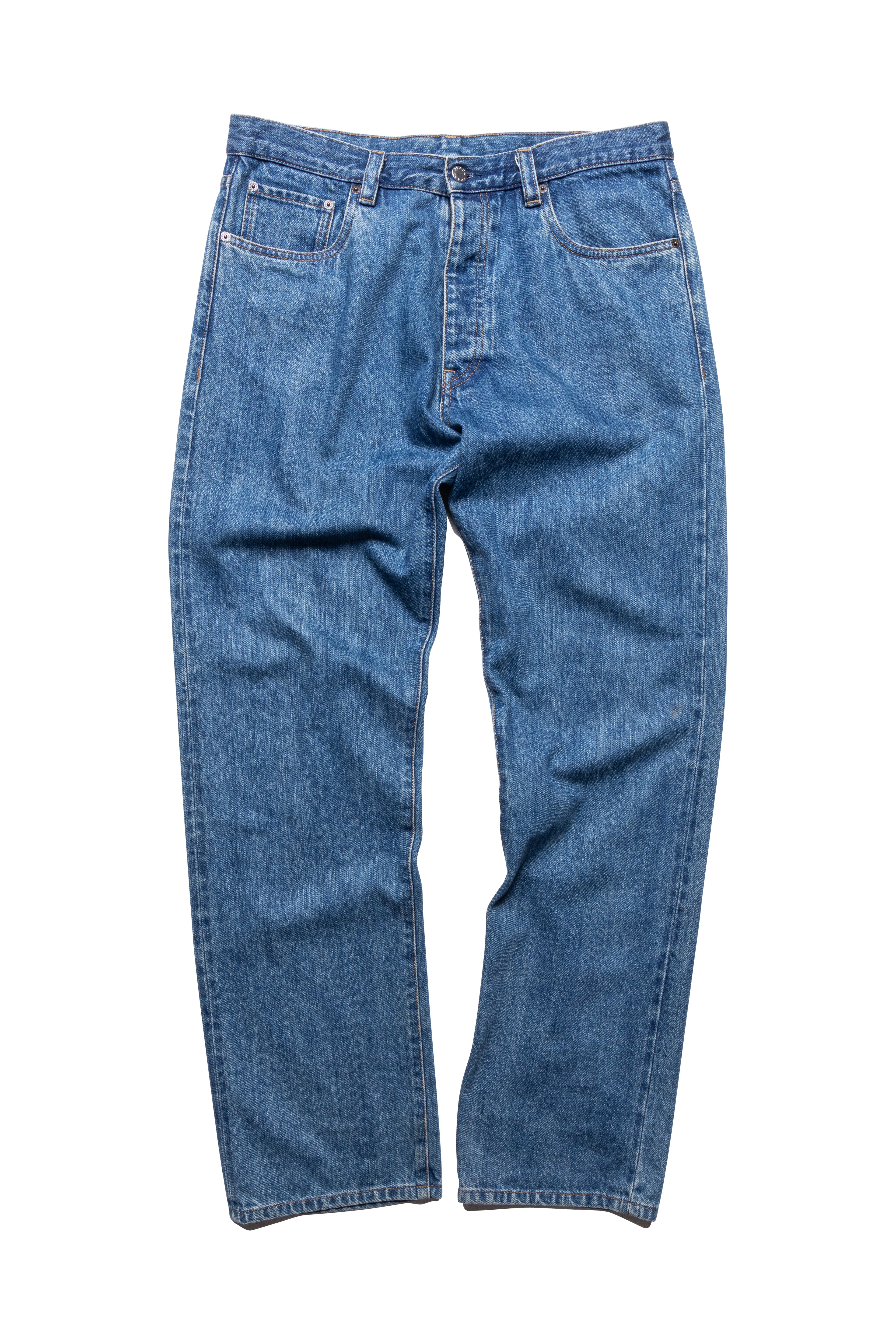 Prada Logo Straight Leg Blue Denim Jeans - Xia Office