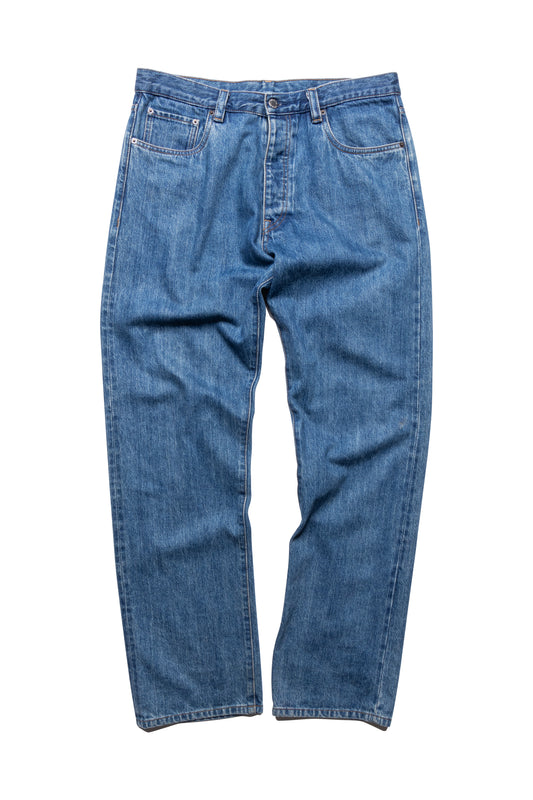 Prada Logo Straight Leg Blue Denim Jeans - Xia Office