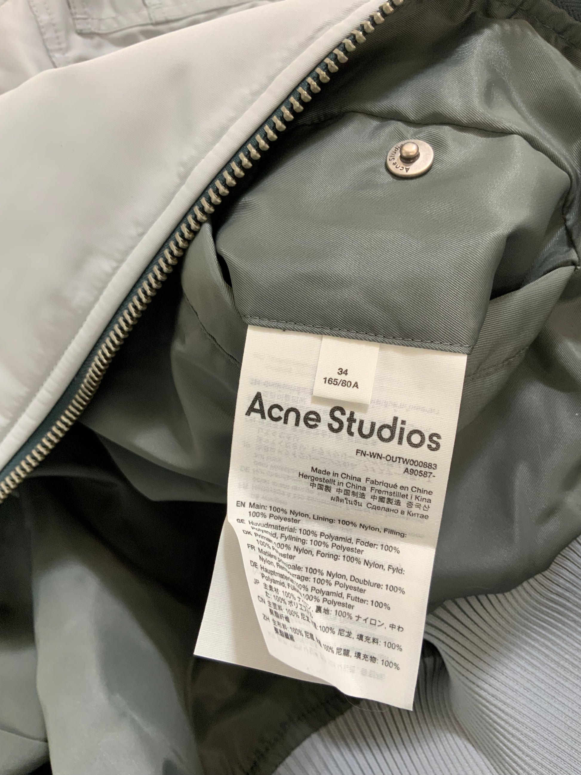 Acne Studios back zip bomber jacket - Xia Office