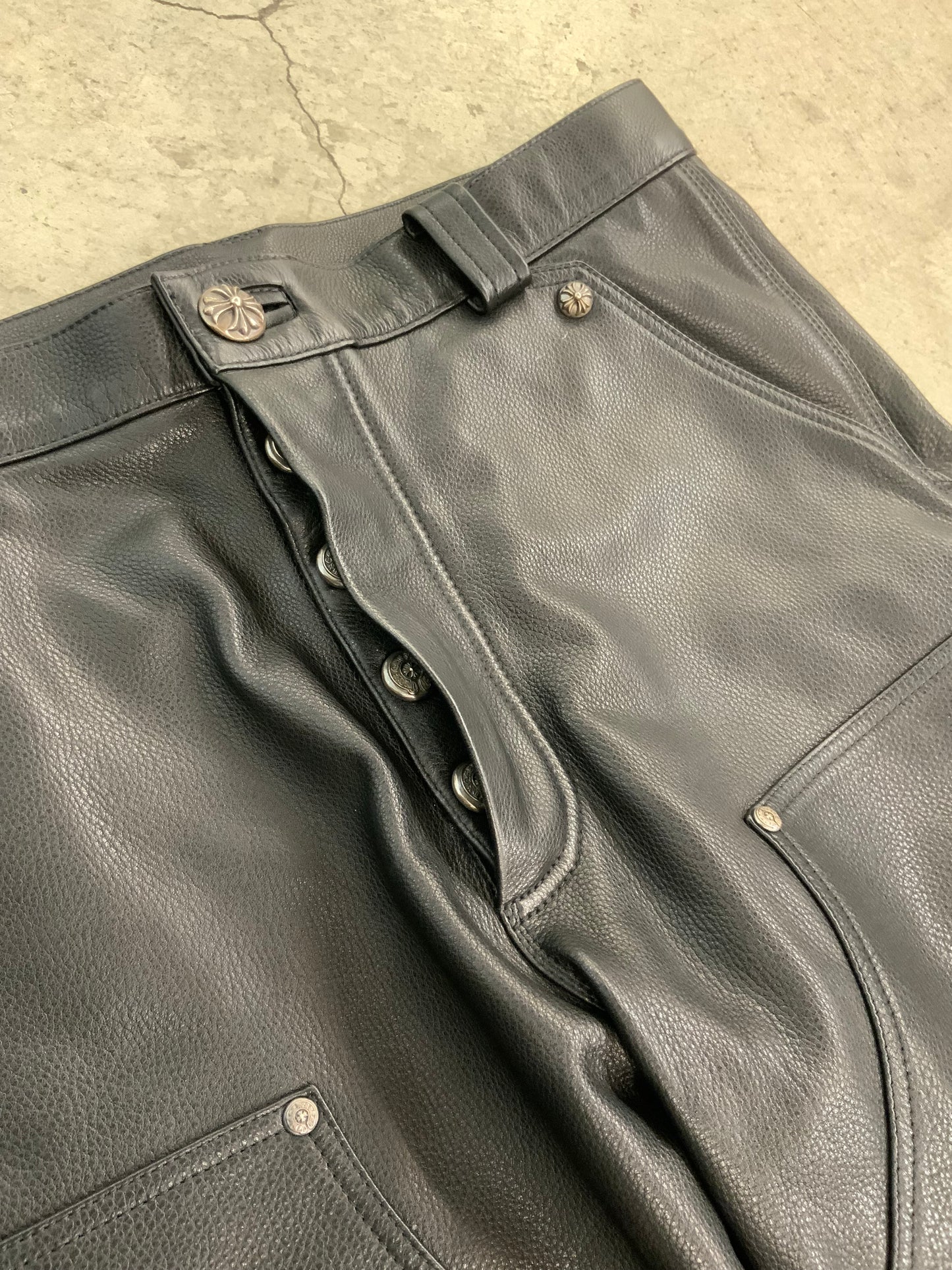 Chrome Hearts leather double knee carpenter pants - Xia Office