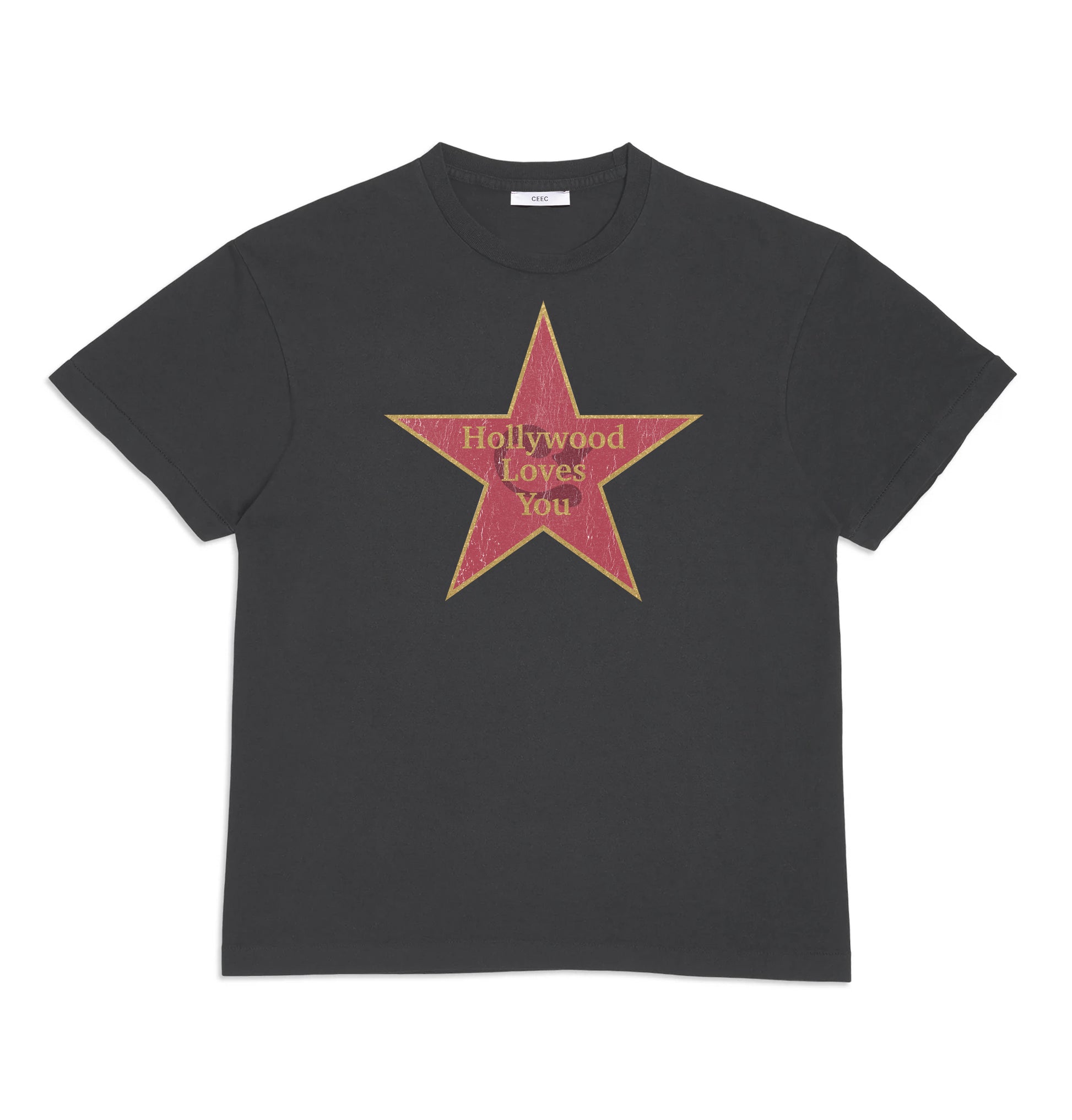 CEEC Hollywood Star T-shirt in Washed Black - Xia Office