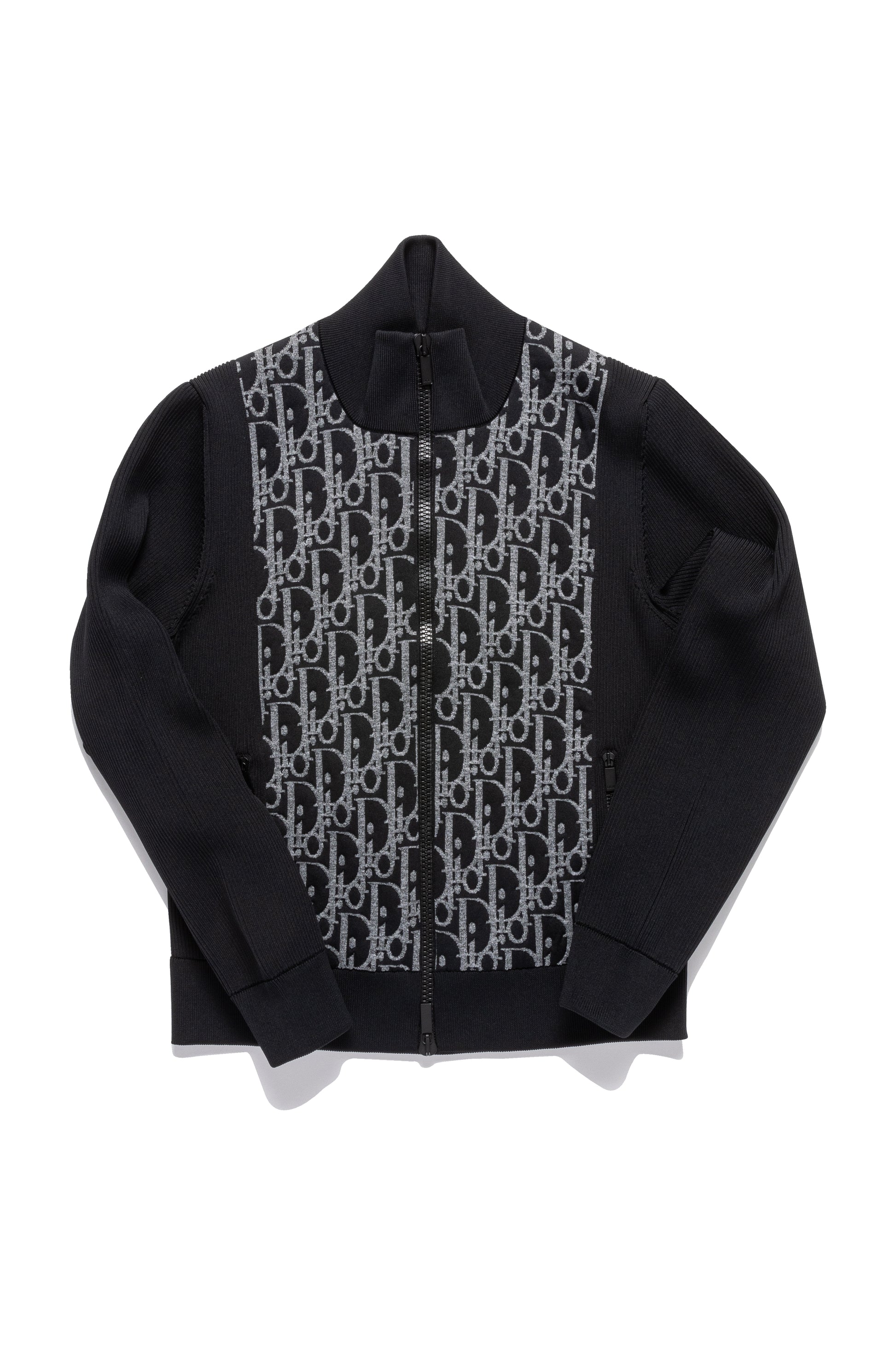 Dior Oblique Jacquard Monogram Zip Up Knit - Xia Office
