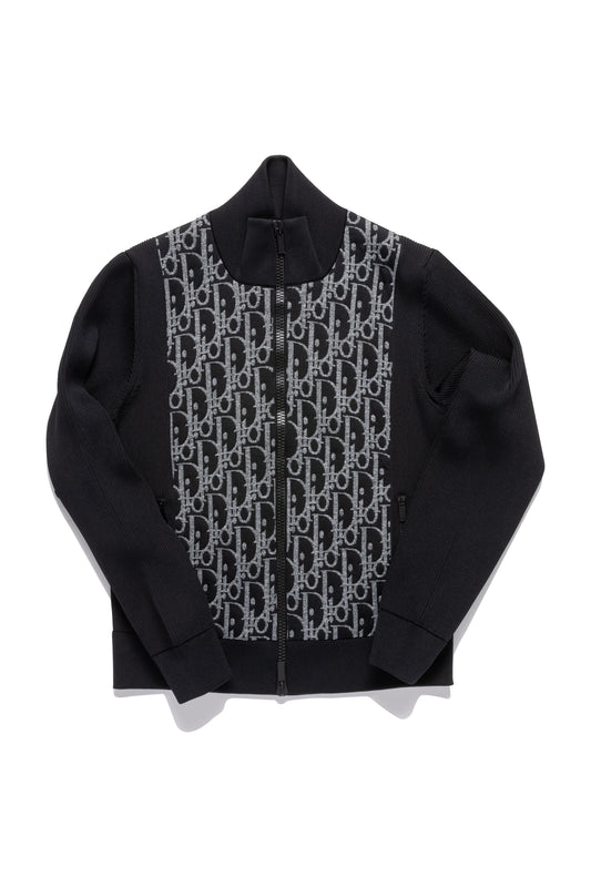 Dior Oblique Jacquard Monogram Zip Up Knit - Xia Office