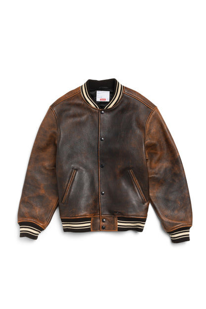 Supreme Painted Leather Varsity Jacket - Xia Office