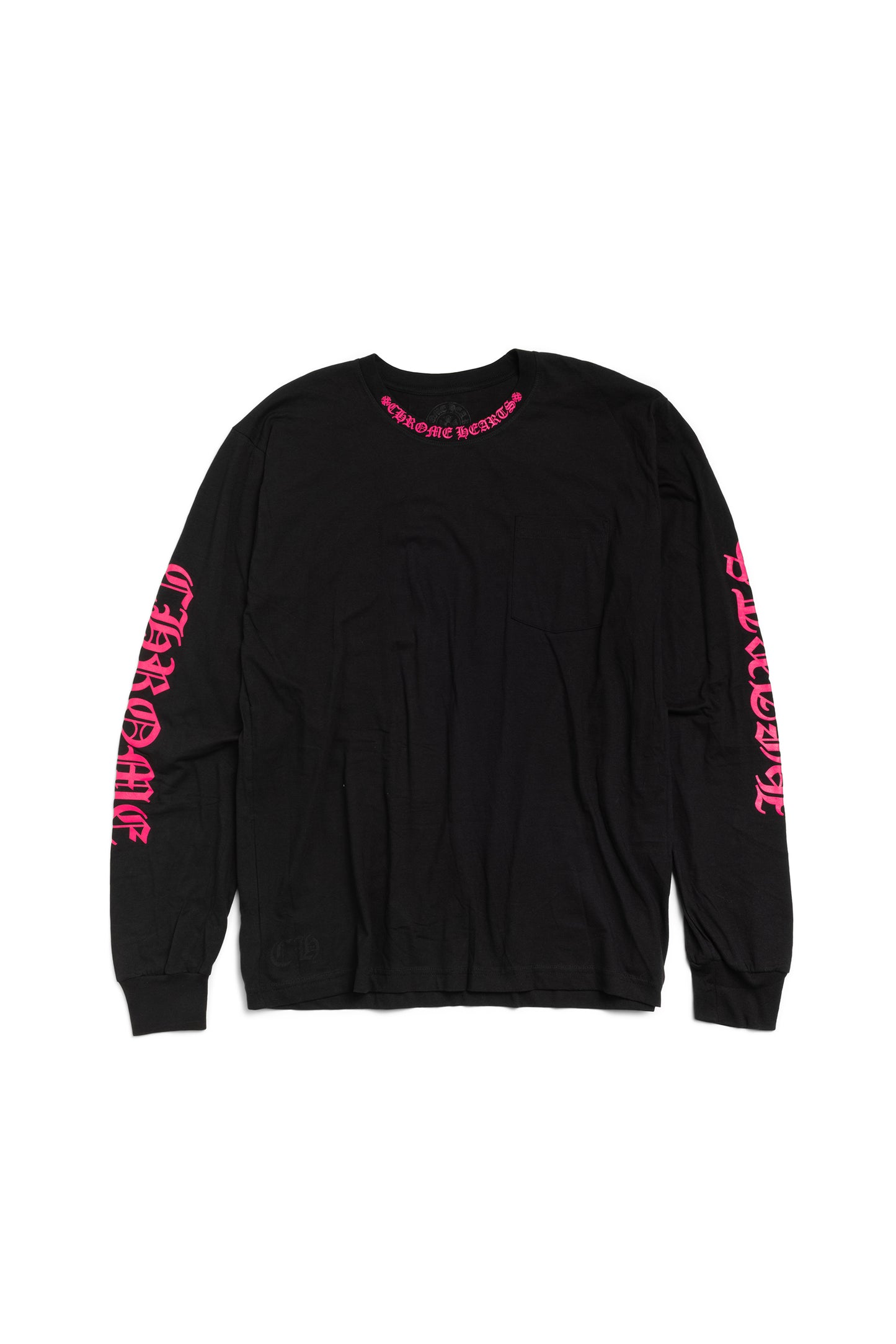 Chrome Hearts Pink Neck Logo Long Sleeve Pocket T-Shirt - Xia Office