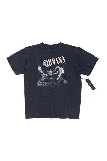 Vintage 2000s Nirvana Grunge Band T-Shirt Kurt Cobain with Hand-embellished Rhinestones - Xia Office