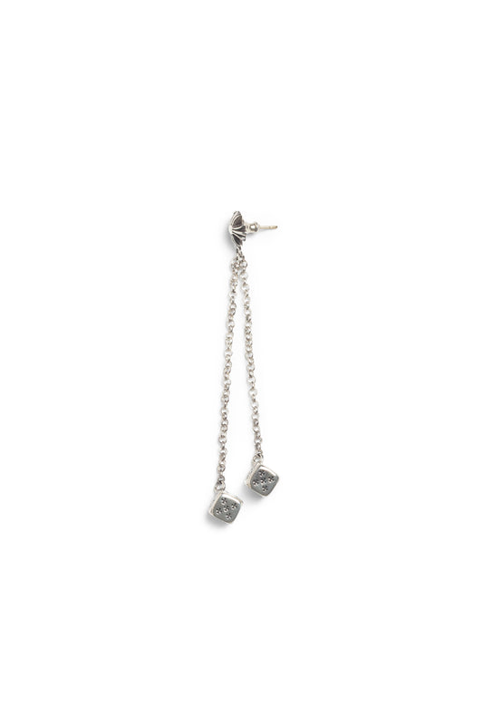 Chrome Hearts Silver Double Dice Earring Single - Xia Office