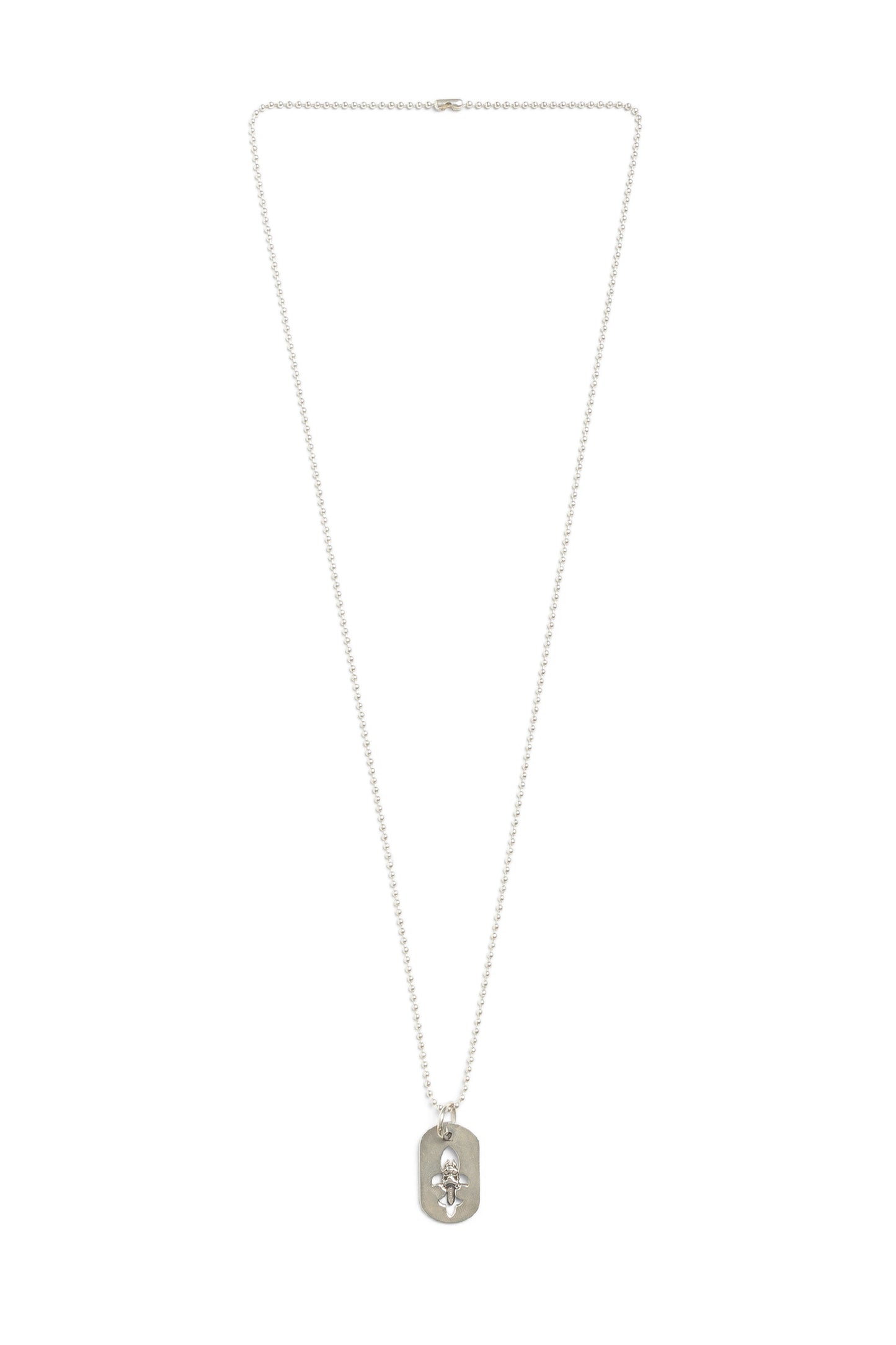 Chrome Hearts Fleur de Lis Dagger Dog Tag Pendant With Ball Chain - Xia Office