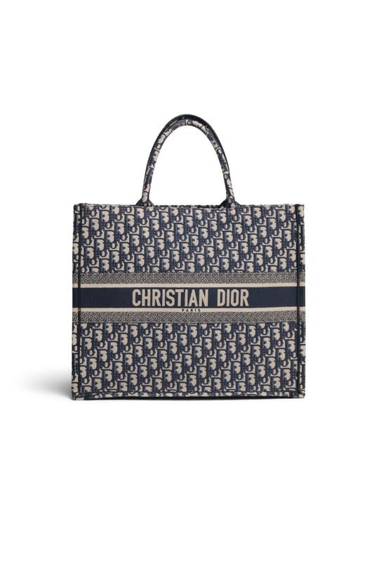 Dior Oblique Medium Book Tote Blue - Xia Office