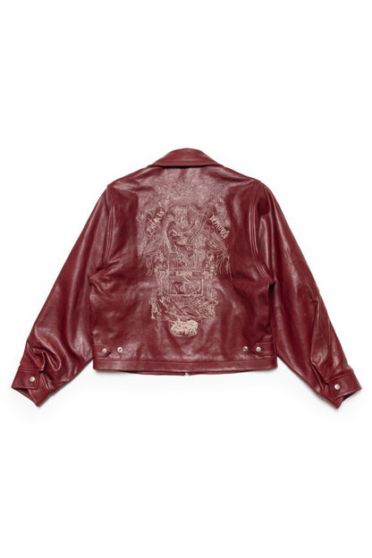 Enfants Riches Déprimés Burgundy Principe de l'Amour Western Leather Jacket - Xia Office