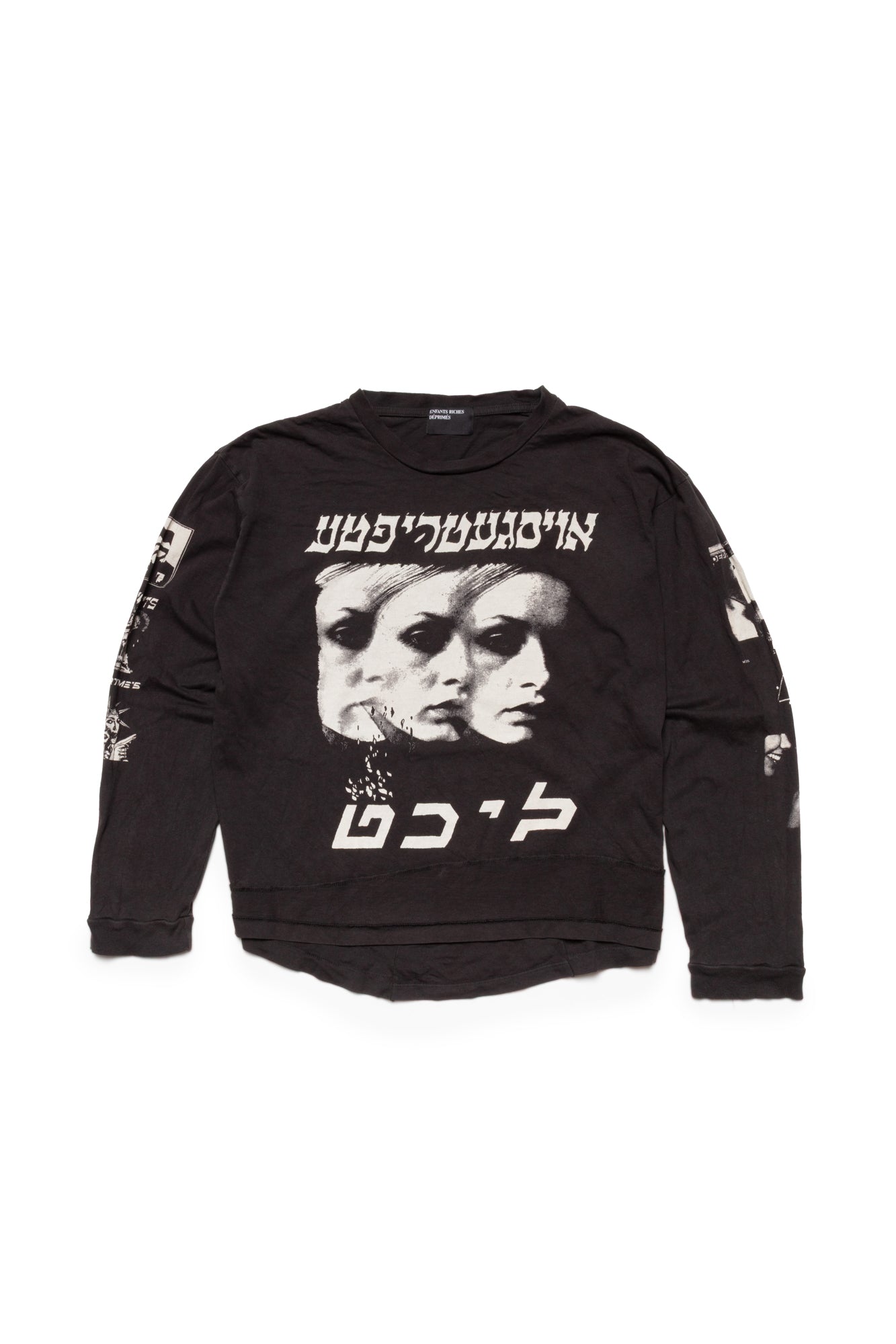 Enfants Riches Déprimés Eulogy Long Sleeve T-shirt in Faded Black - Xia Office