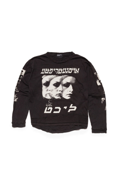 Enfants Riches Déprimés Eulogy Long Sleeve T-shirt in Faded Black - Xia Office