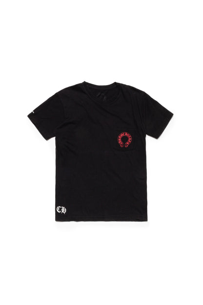 Chrome Hearts Black & Red Cemetery Horseshoe Logo T-Shirt - Xia Office