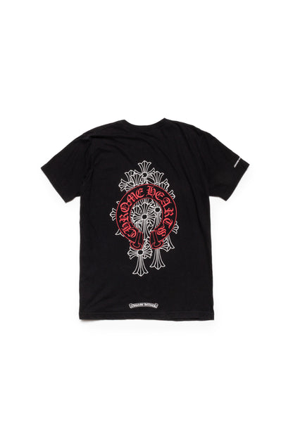Chrome Hearts Black & Red Cemetery Horseshoe Logo T-Shirt - Xia Office