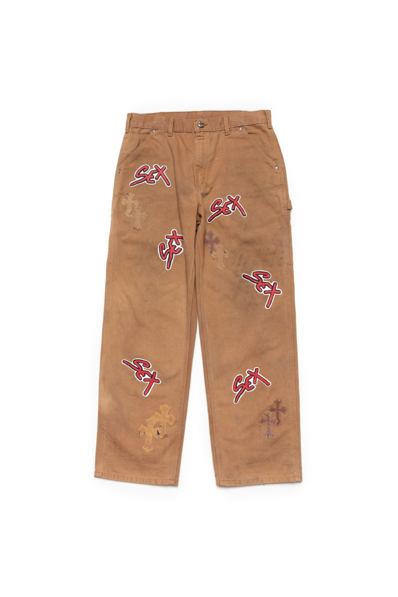 Chrome Hearts x Matty Boy Sex Records Carhartt Cross Patch Carpenter Pants - Xia Office