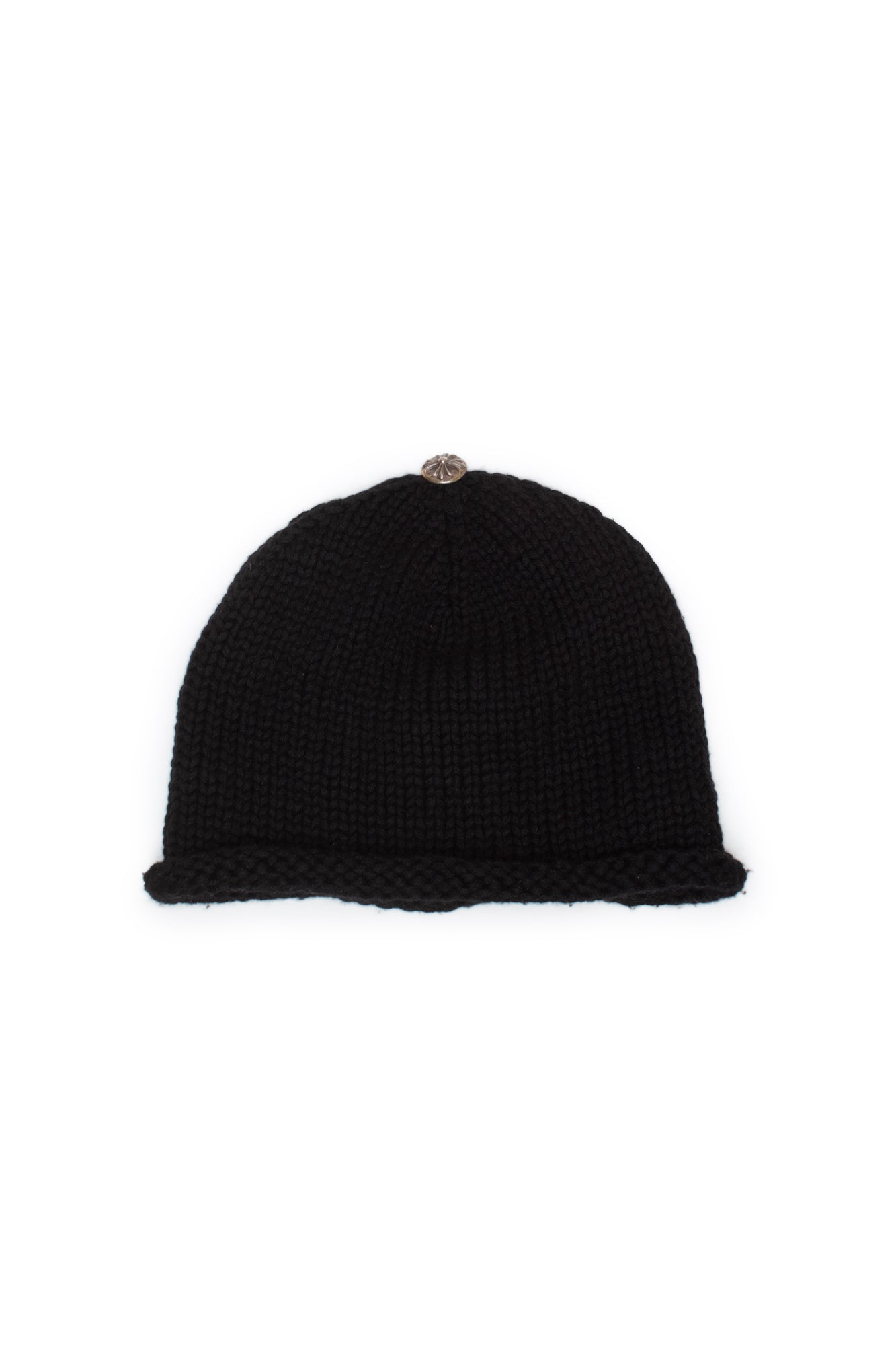 Chrome Hearts Cashmere Cross Leather Patch Black Beanie - Xia Office