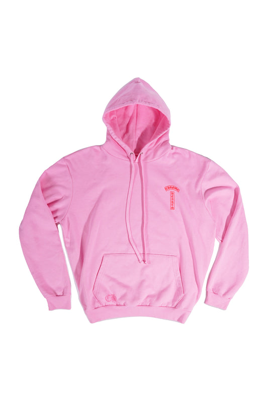 Chrome Hearts Pink & Red T-Bar Logo Hoodie - Xia Office