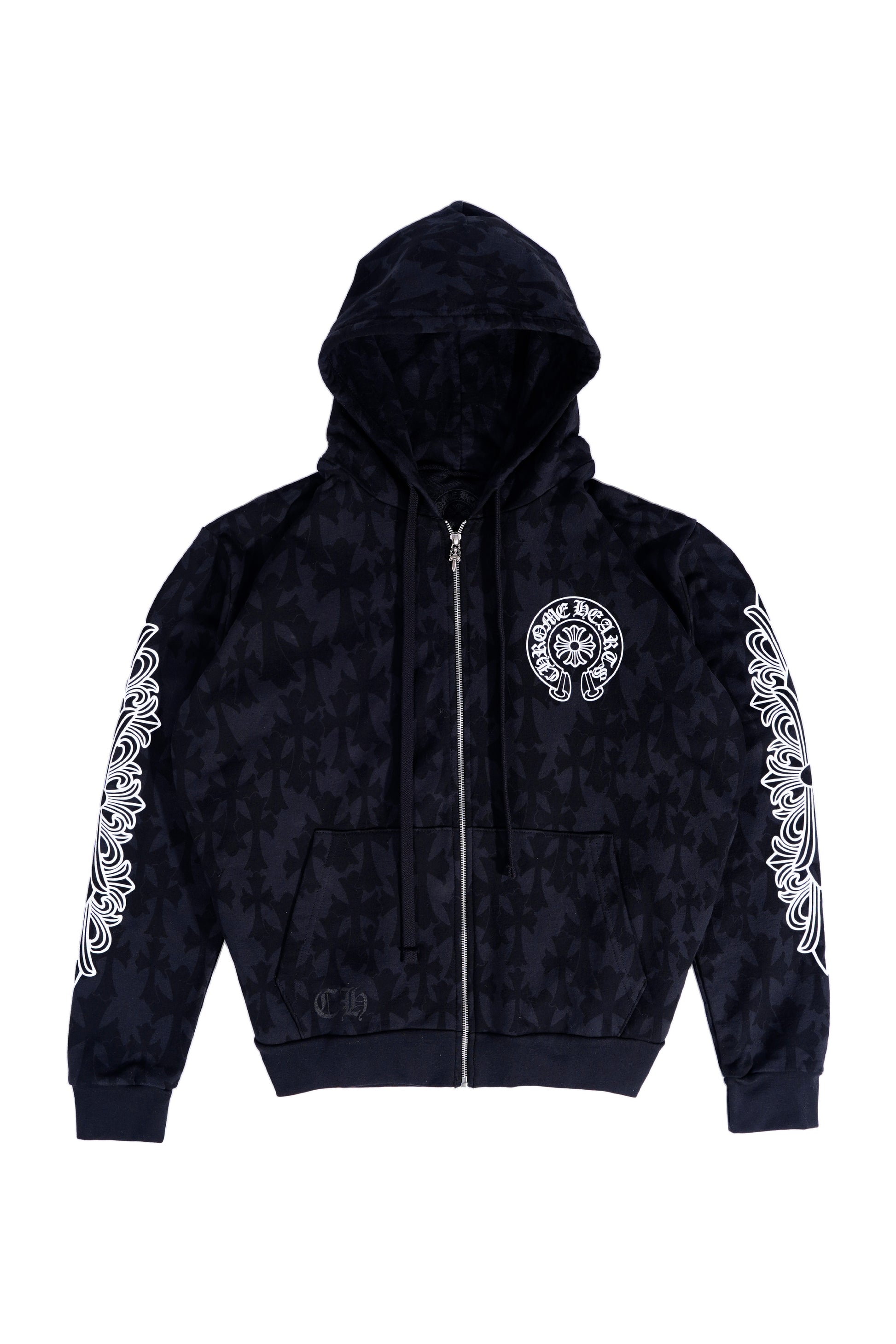 Chrome Hearts Plus Cross All Over Print Zip Up Hoodie - Xia Office