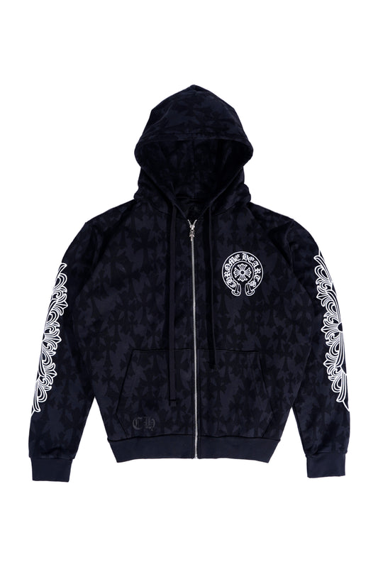 Chrome Hearts Plus Cross All Over Print Zip Up Hoodie - Xia Office