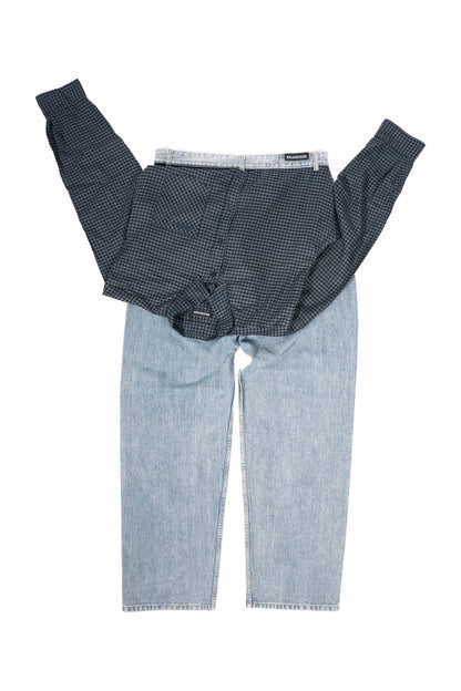 Balenciaga Hybrid Flannel Shirt Jeans - Xia Office