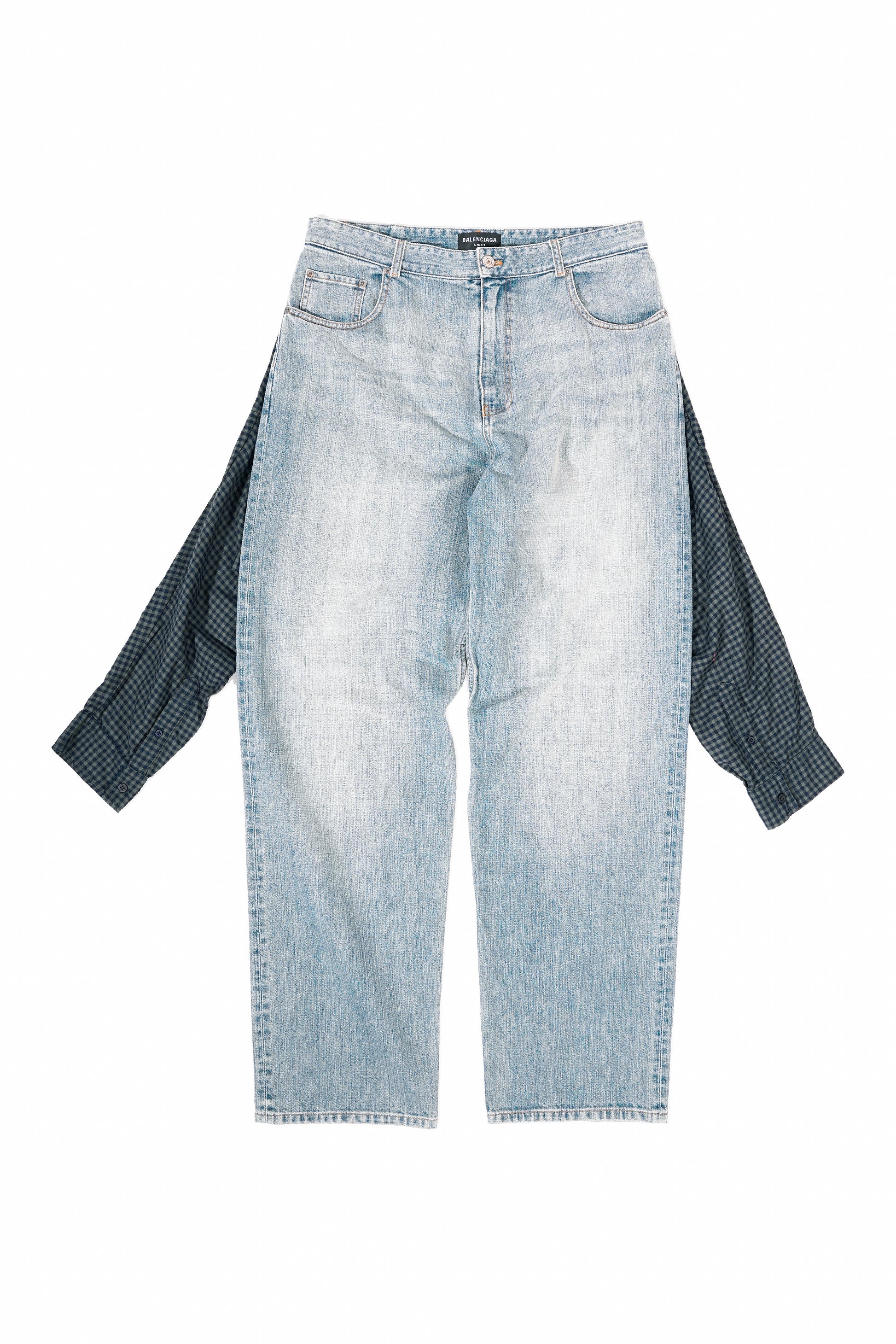 Balenciaga Hybrid Flannel Shirt Jeans - Xia Office