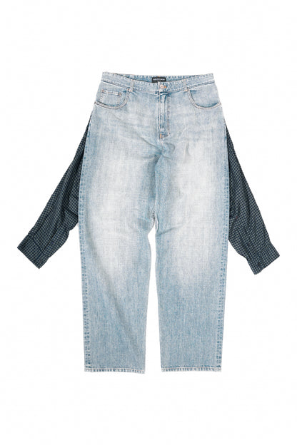 Balenciaga Hybrid Flannel Shirt Jeans - Xia Office
