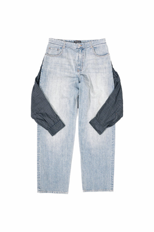 Balenciaga Hybrid Flannel Shirt Jeans - Xia Office