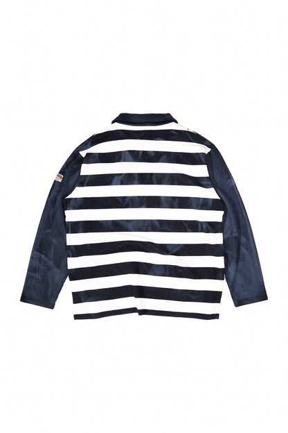 Martine Rose Oversized 1/4 Zip Striped Polo Sweatshirt - Xia Office