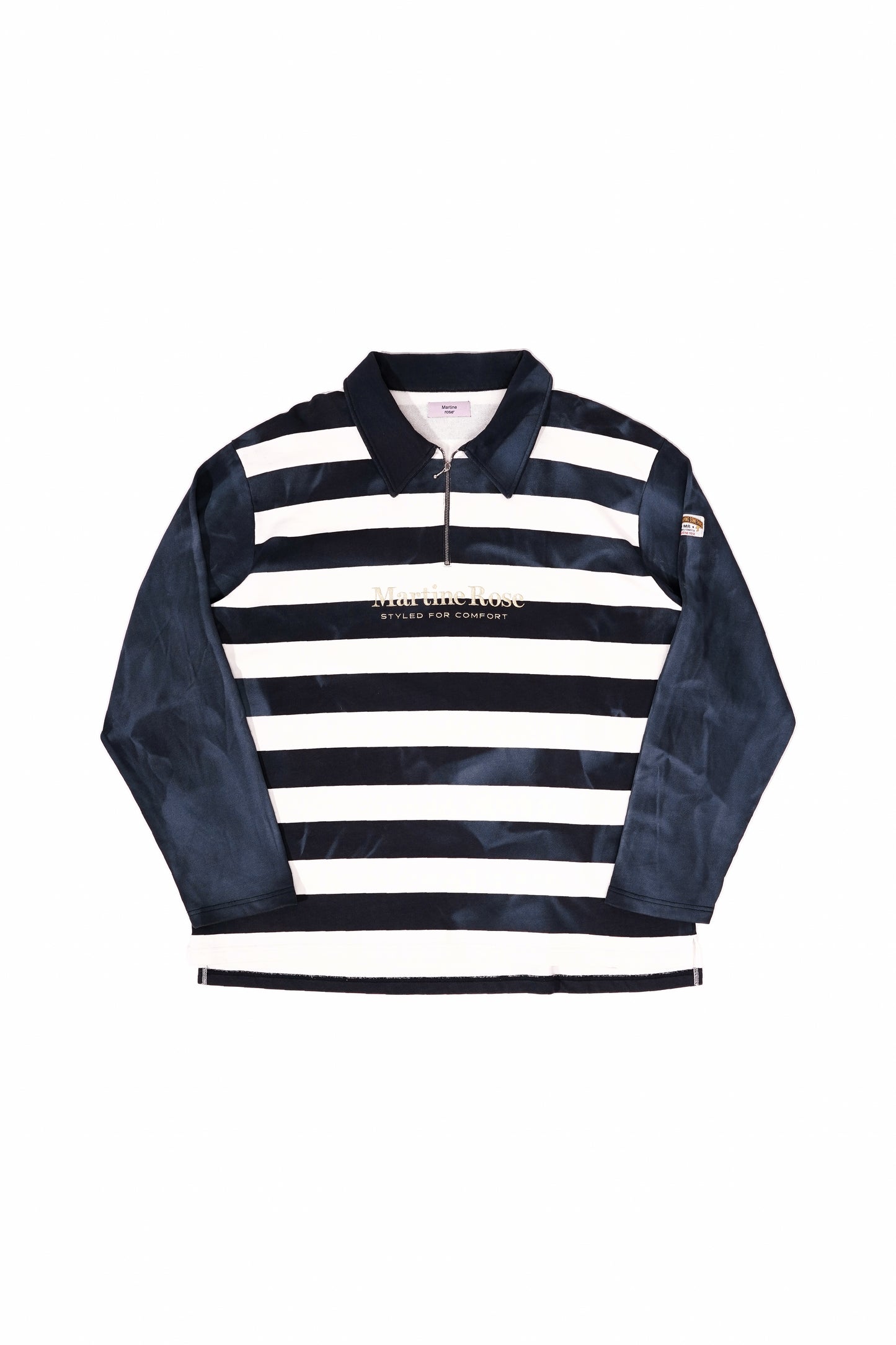 Martine Rose Oversized 1/4 Zip Striped Polo Sweatshirt - Xia Office