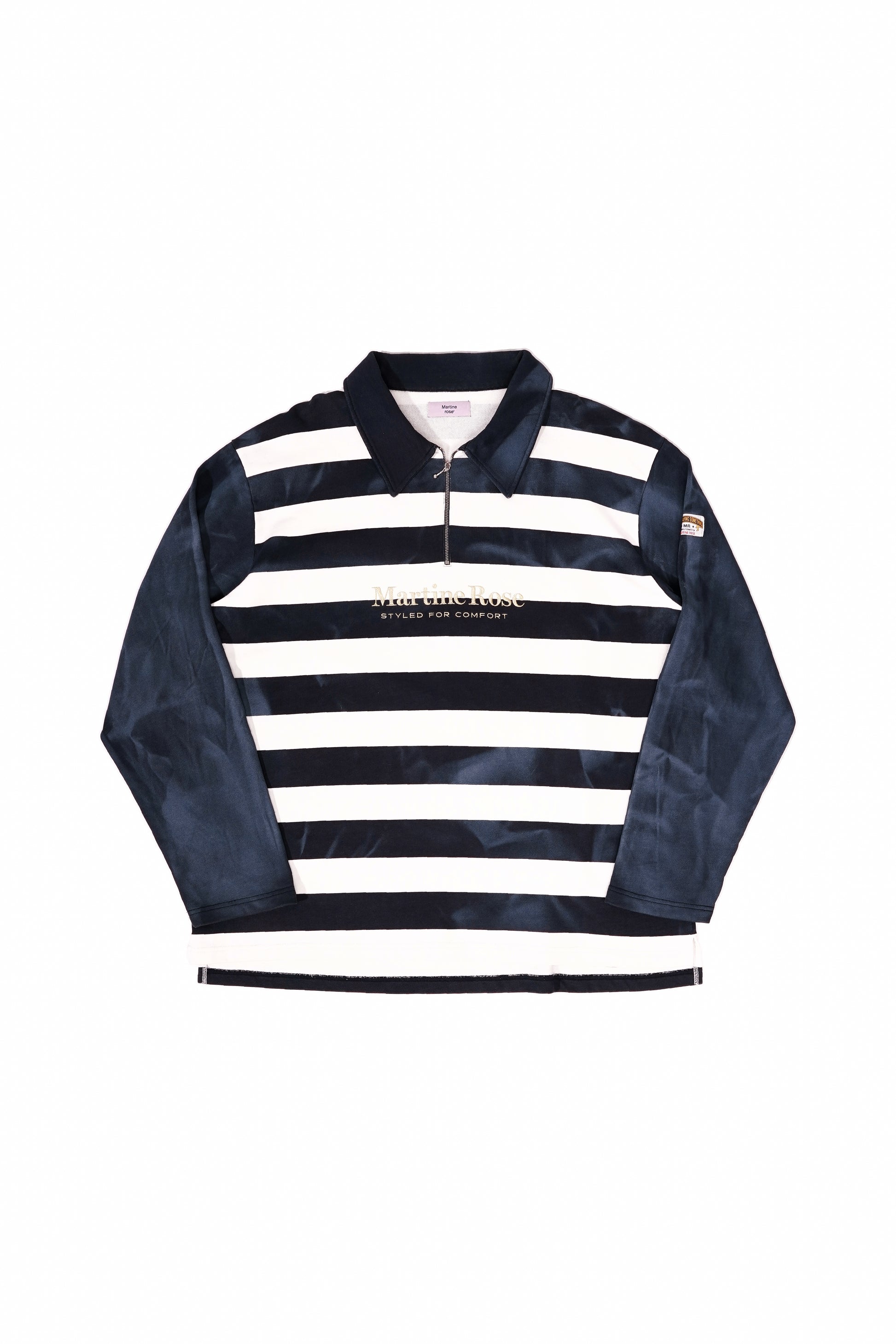 Martine Rose Oversized 1/4 Zip Striped Polo Sweatshirt - Xia Office