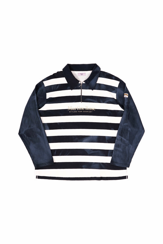 Martine Rose Oversized 1/4 Zip Striped Polo Sweatshirt - Xia Office