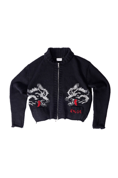 Rhude AW18 Wolf Cardigan Black - Xia Office