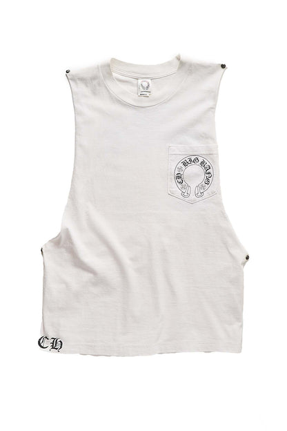 Chrome Hearts CH BIG BANG Horseshoe Logo Tank Top With Silver Studs - Xia Office