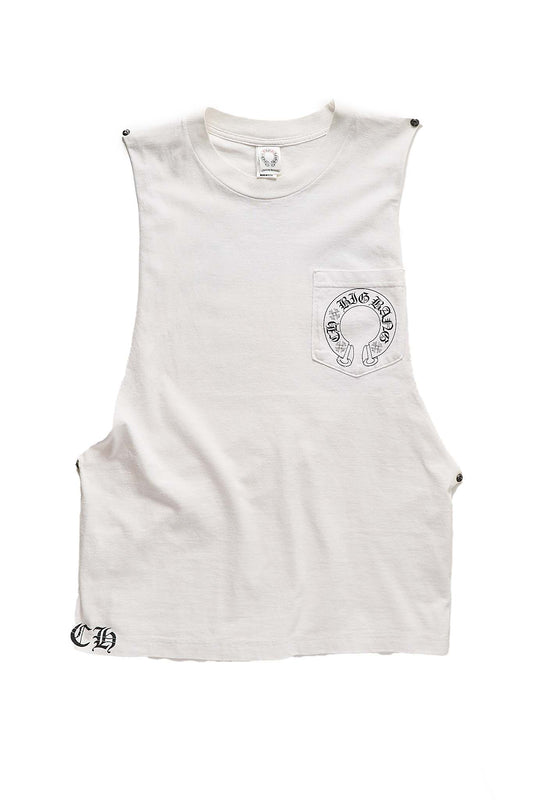 Chrome Hearts CH BIG BANG Horseshoe Logo Tank Top With Silver Studs - Xia Office